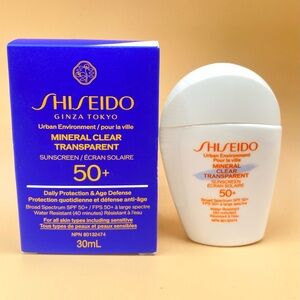 NEW Shiseido Ginza Tokyo 50+ Mineral Clear Sun Screen - 30ml Age Defense
